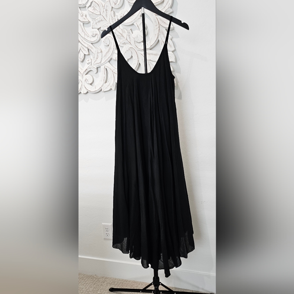 M Made In Italy Black 2 piece Midi Dress. Relaxed & Layered Womens Sz Medium NWT - Picture 3 of 11